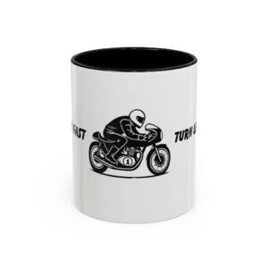 Ride Fast, Go Left Flat Track Motorcycle Mug