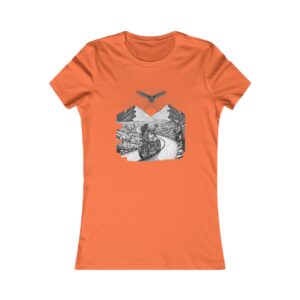 Womens Motorcycle Road Trip Tee | Vintage Rider Scenic Graphic Shirt
