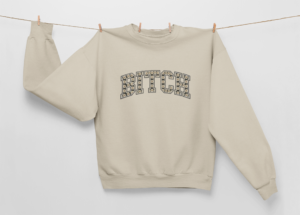 "Bitch" Floral Varsity Sweatshirt